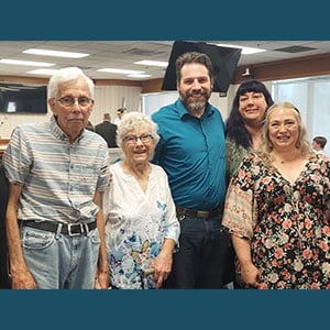 Ryan Campbell with Bonnie Fox and the Tuolumne County Alzheimer's/Dementia support group