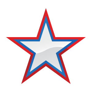 Red, white, and blue star